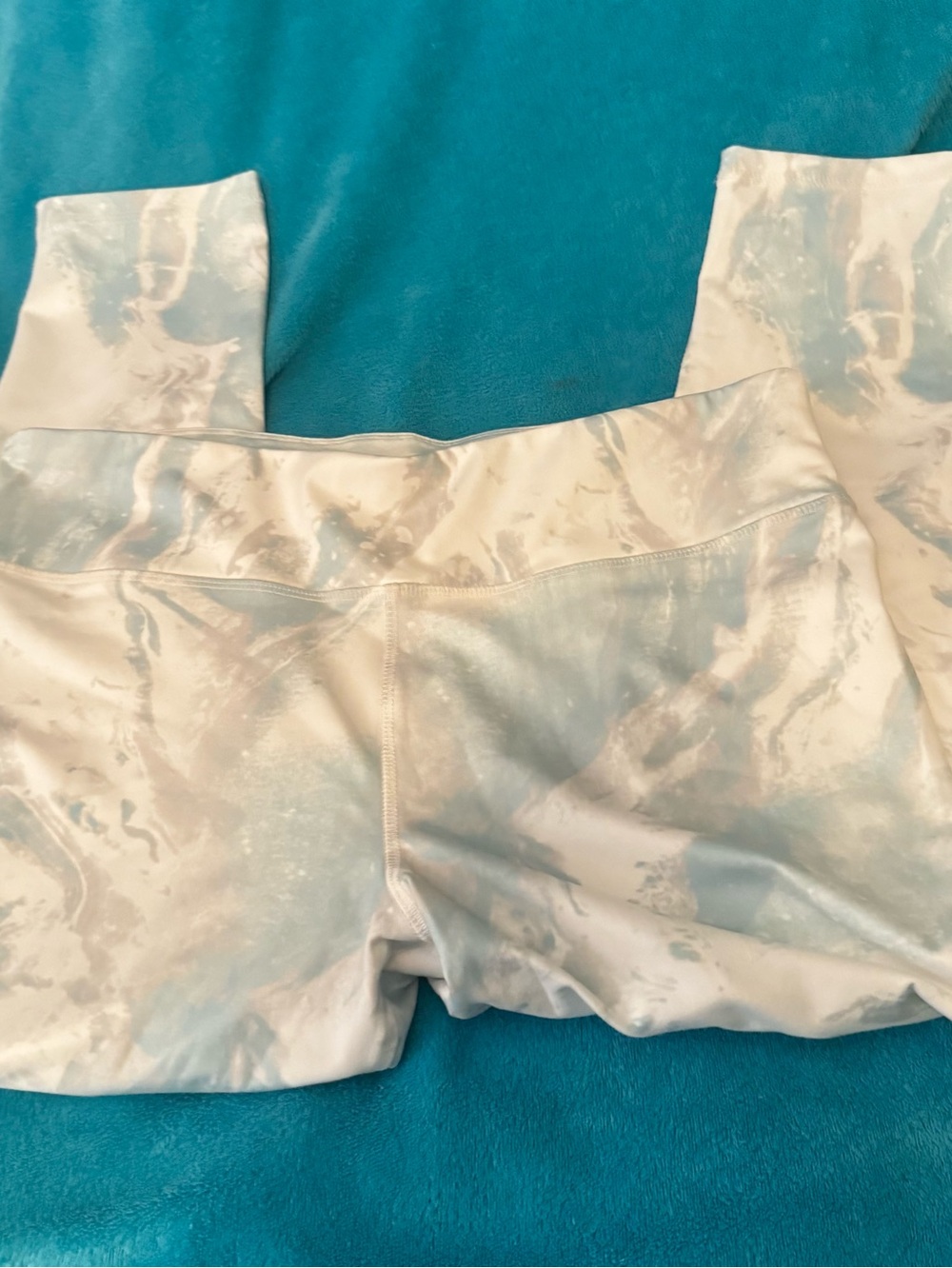Jockey leggings , marbled light blue & cream